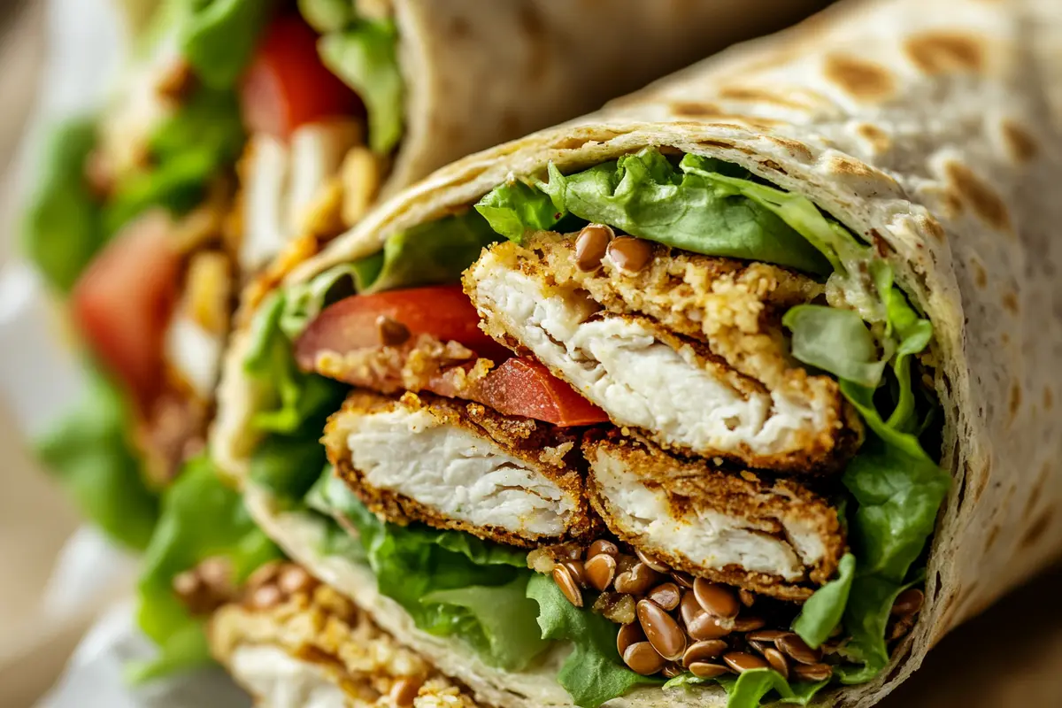 Chick-fil-A style whole-grain wrap close-up