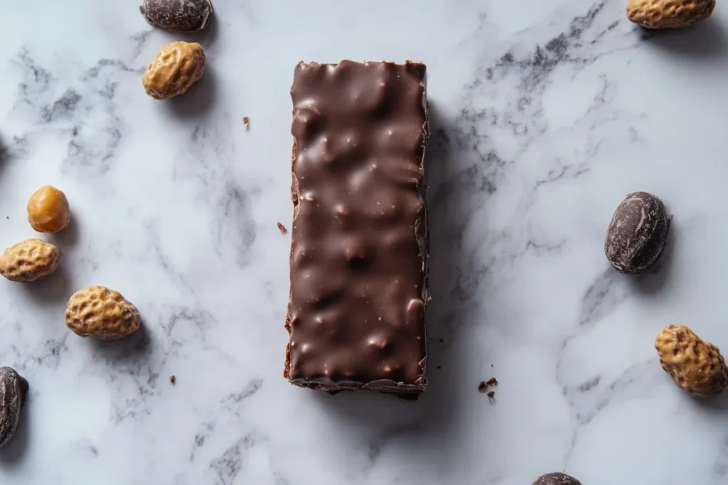 What is a fun fact about Butterfingers? candy bar displayed on a kitchen counter