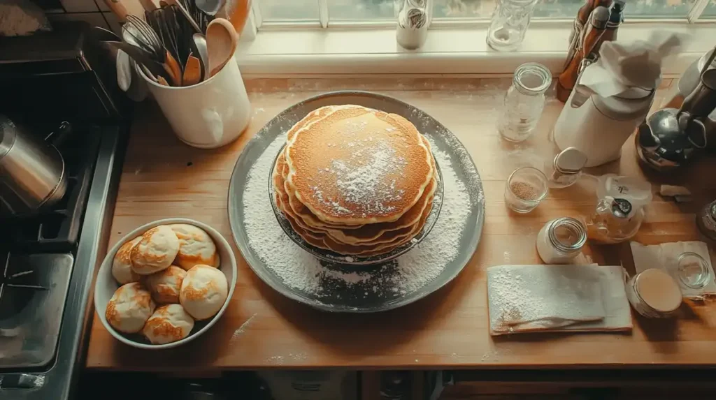 Fluffy Cracker Barrel pancake recipe served warm with butter and syrup