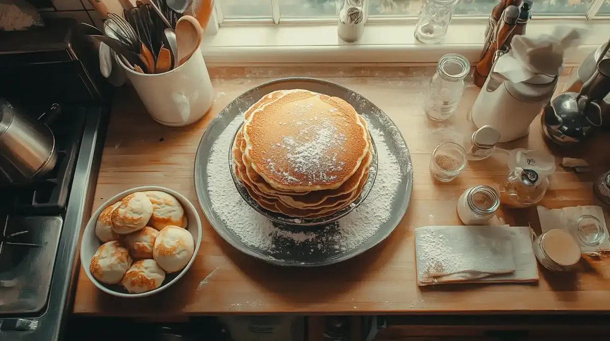 Fluffy Cracker Barrel pancake recipe served warm with butter and syrup