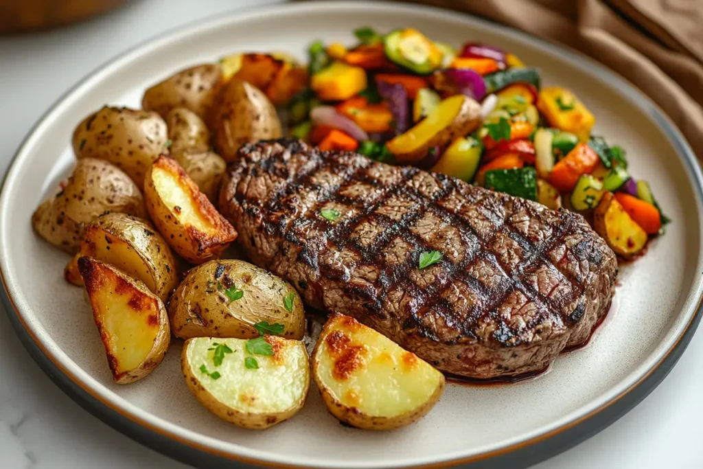 Should you eat steak and potatoes together balanced meal with vegetables