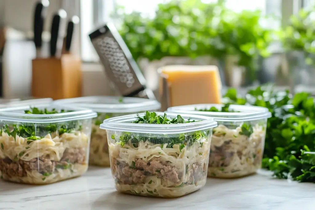 Make-ahead Beef Alfredo meal prep